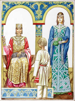 Юдин Владимир Владимирович. Иллюстрация к рассказу Л. Обуховой «Званка − сын Добрилы» (М.: Малыш, 1988, с. 21)